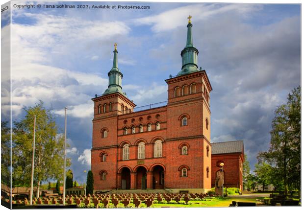 Tyrvää Church with Two Towers in Sastamala, Finland Canvas Print by Taina Sohlman