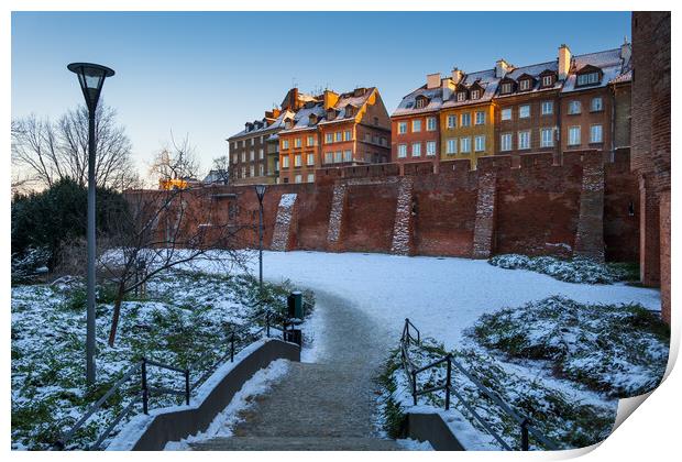 Winter In Old Town Of Warsaw In Poland Print by Artur Bogacki