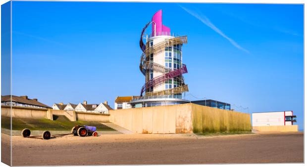 Redcar Beacon, Seafront, and Beach Canvas Print by Tim Hill