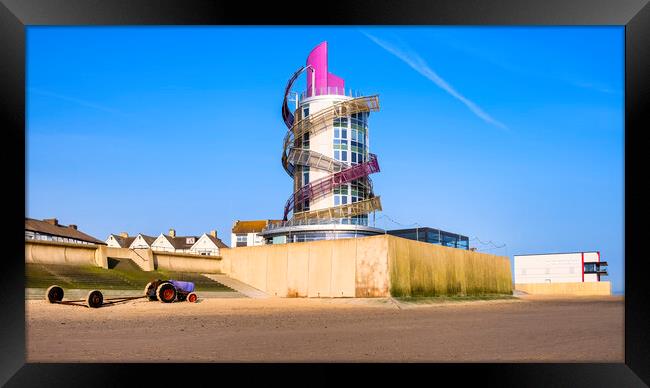 Redcar Beacon, Seafront, and Beach Framed Print by Tim Hill