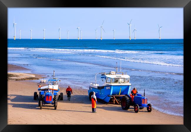 Redcar Fishing Boats: Redcar Beach Photography Framed Print by Tim Hill