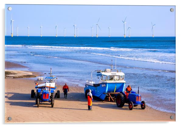 Redcar Fishing Boats: Redcar Beach Photography Acrylic by Tim Hill
