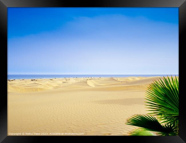 Dunas de Maspalomas (Sand dunes of Maspalomas), Gran Canaria, Ca Framed Print by Mehul Patel