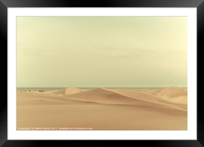 Dunas de Maspalomas (Sand dunes of Maspalomas), Gran Canaria, Ca Framed Mounted Print by Mehul Patel