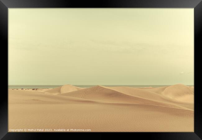 Dunas de Maspalomas (Sand dunes of Maspalomas), Gran Canaria, Ca Framed Print by Mehul Patel