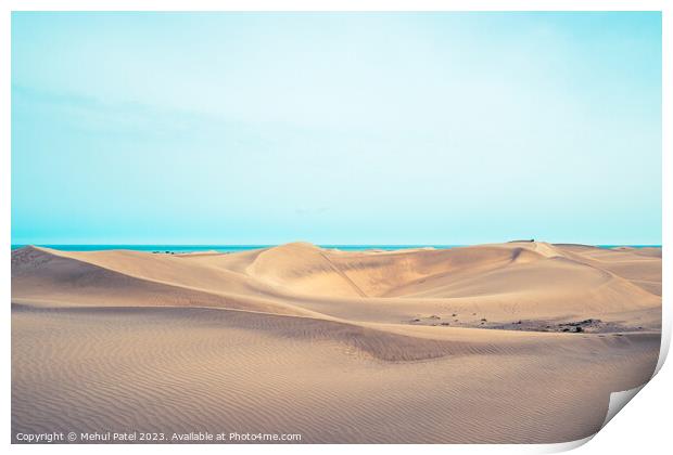 Cool toned image of the Dunas de Maspalomas (Sand dunes of Maspa Print by Mehul Patel