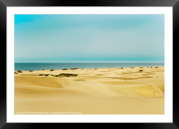 Dunes of Maspalomas, Gran Canaria, Canary Islands, Spain Framed Mounted Print by Mehul Patel