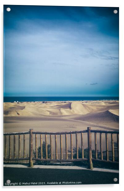 Sand dunes of Maspalomas, Gran Canaria, Canary Islands, Spain. Acrylic by Mehul Patel