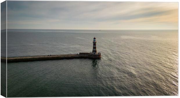 Roker Pier Sunrise Canvas Print by Apollo Aerial Photography