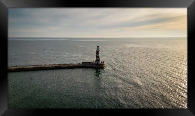 Roker Pier Sunrise Framed Print by Apollo Aerial Photography
