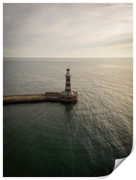 Roker Pier Lighthouse Print by Apollo Aerial Photography