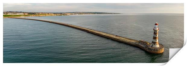 Roker Pier and Lighthouse Print by Apollo Aerial Photography