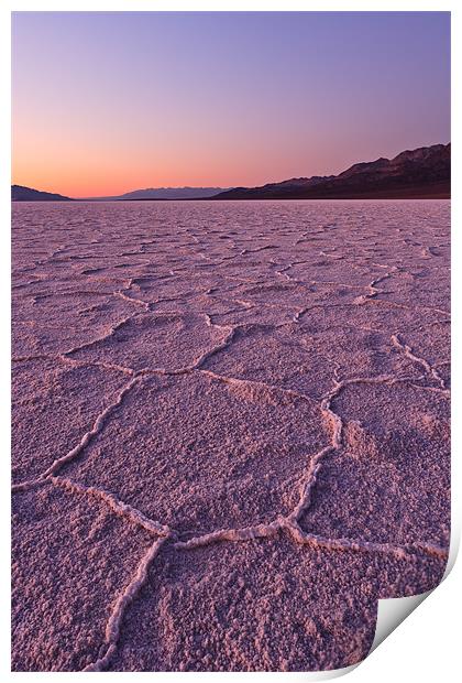 Badwater Basin at Dusk Print by Sharpimage NET