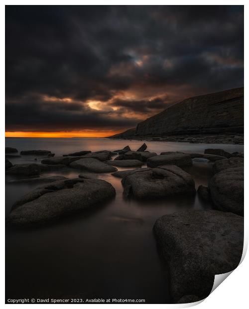 Moody Sunset Print by David Spencer