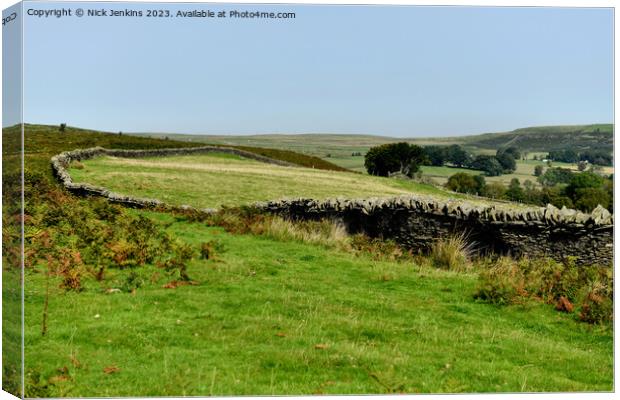 Drystone Walling Gelligaer and Merthyr Common  Canvas Print by Nick Jenkins