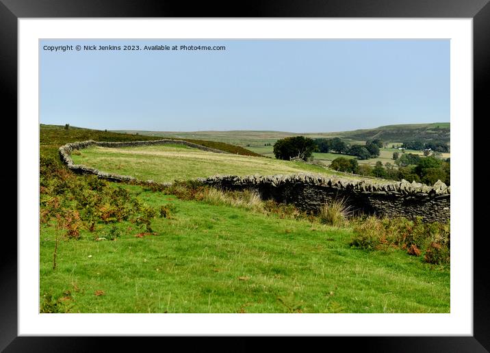 Drystone Walling Gelligaer and Merthyr Common  Framed Mounted Print by Nick Jenkins