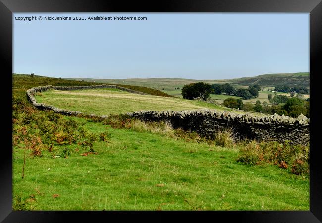 Drystone Walling Gelligaer and Merthyr Common  Framed Print by Nick Jenkins