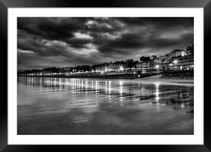 Filey Black and White Framed Mounted Print by Tim Hill