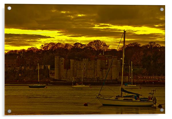 Upnor Castle Kent Sunset Acrylic by Dawn O'Connor