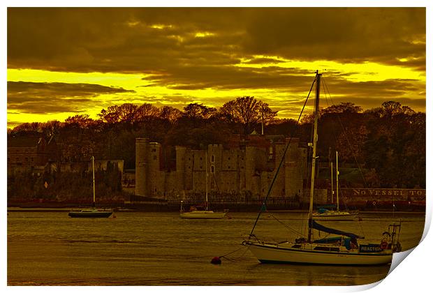 Upnor Castle Kent Sunset Print by Dawn O'Connor