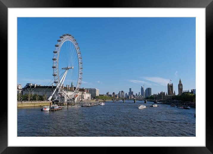 The top attractions of a walk along the Thames Framed Mounted Print by Steve Painter