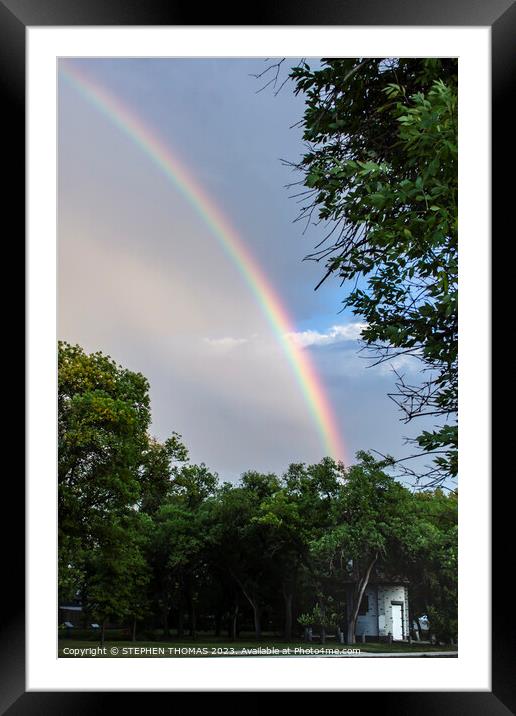 Rainbow Over The Witch's Hut Framed Mounted Print by STEPHEN THOMAS