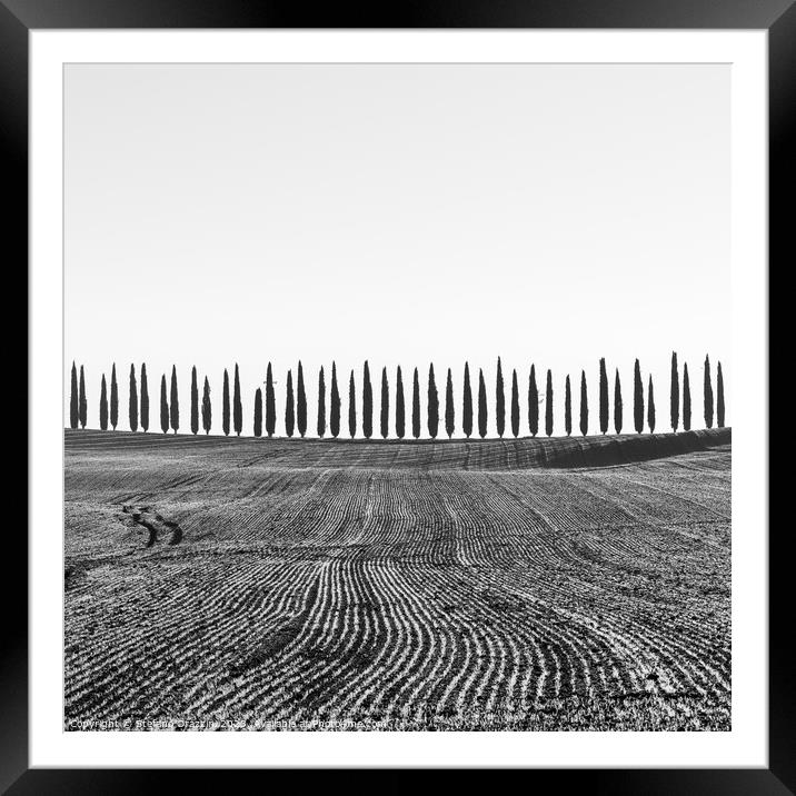 Frozen morning in Val d'Orcia Framed Mounted Print by Stefano Orazzini