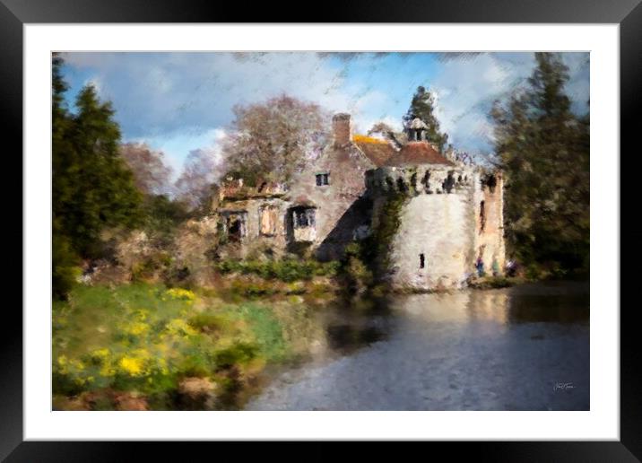 Scotney Castle, Kent. View Across the Lake Framed Mounted Print by Jules D Truman