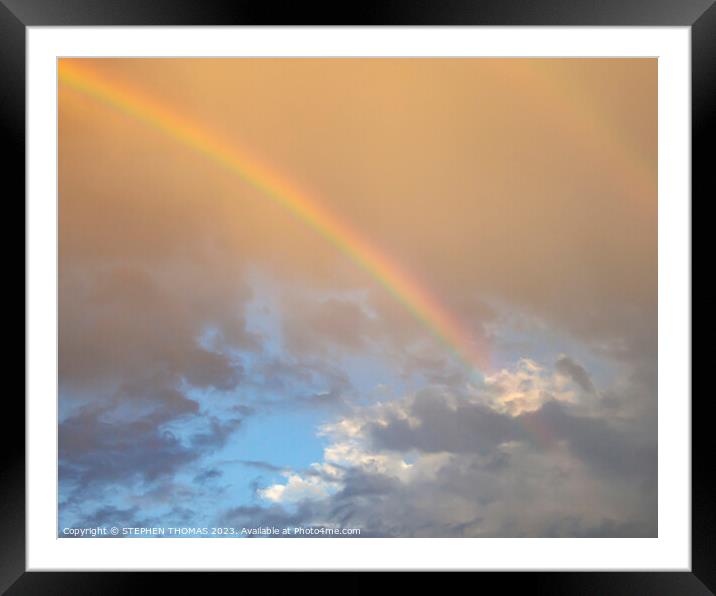 Rainbow In The Evening Sky Framed Mounted Print by STEPHEN THOMAS