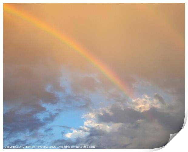 Rainbow In The Evening Sky Print by STEPHEN THOMAS