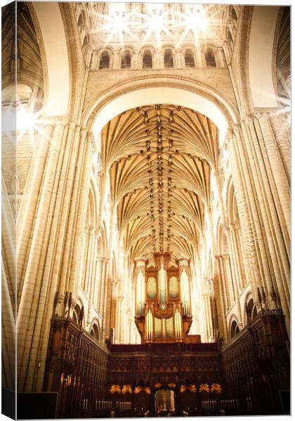 Norwich Cathedral Interior Canvas Print by Jules D Truman