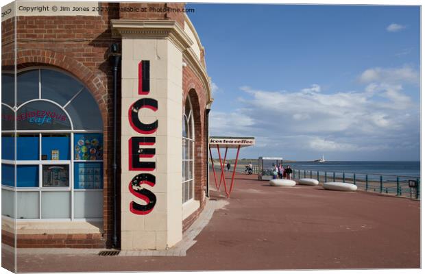 Rendezvous Cafe, Whitley Bay Canvas Print by Jim Jones