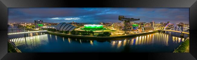 Glasgow Waterfront Night Panorama Framed Print by Apollo Aerial Photography