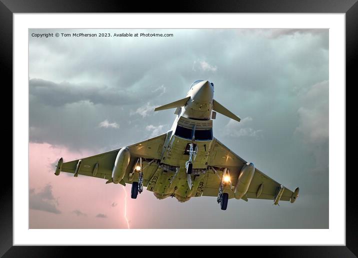 Stormy Descent of the Eurofighter Typhoon Framed Mounted Print by Tom McPherson