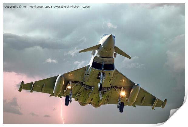 Stormy Descent of the Eurofighter Typhoon Print by Tom McPherson