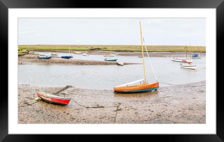 Boats line Burnham Overy Staithe Framed Mounted Print by Jason Wells