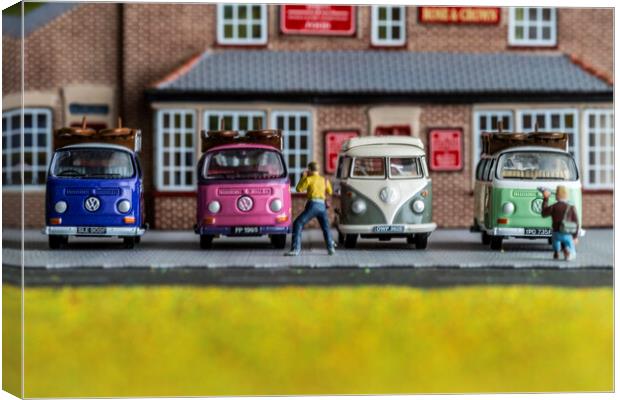 Four At The Rose And Crown Canvas Print by Steve Purnell
