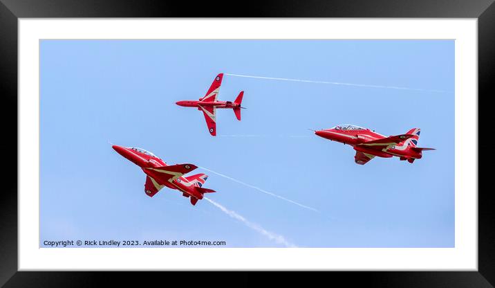 The Red Arrows Arriving at Hawarden Airport Framed Mounted Print by Rick Lindley