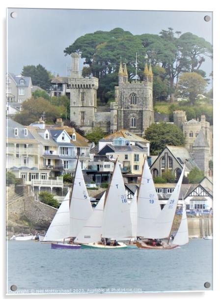 Racing On The Fowey River Acrylic by Neil Mottershead