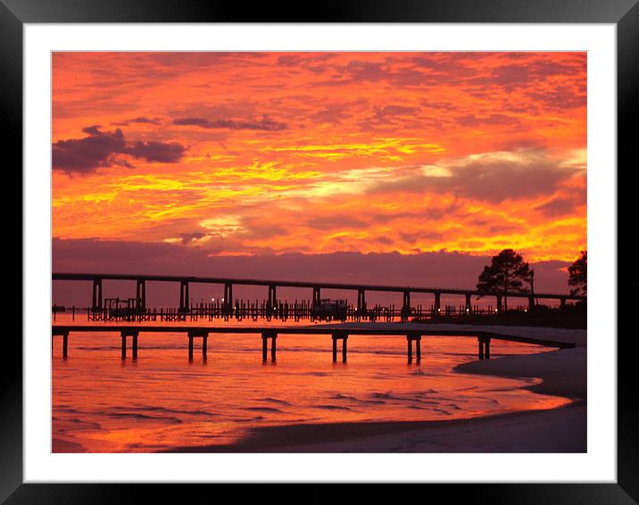 Navarre Sunset Framed Mounted Print by janyce4 stankewitz