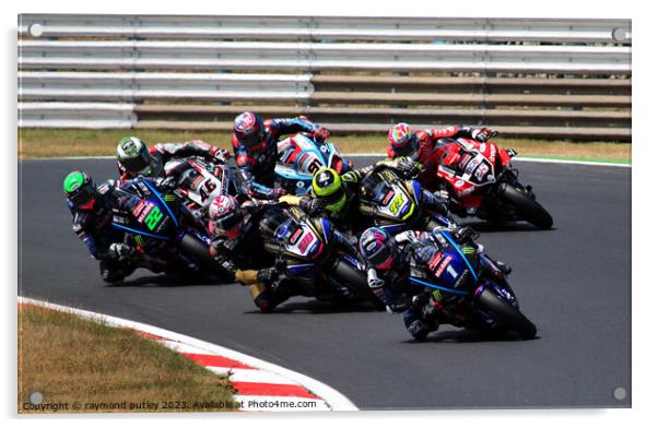 British Superbikes Racing Acrylic by Ray Putley