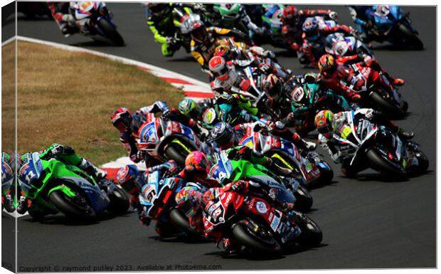 British Superbikes Racing Canvas Print by Ray Putley