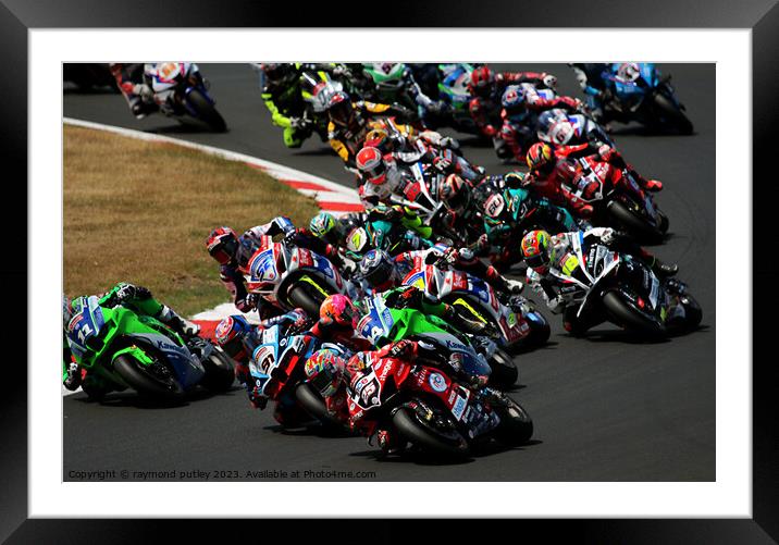 British Superbikes Racing Framed Mounted Print by Ray Putley