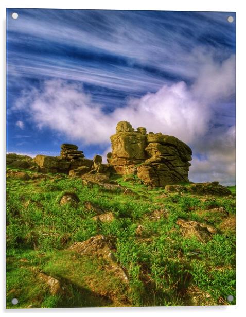 Hound Tor, Dartmoor Acrylic by Darren Galpin
