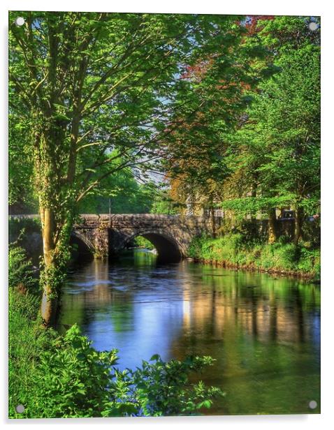 Abbey Bridge and River Tavy Acrylic by Darren Galpin