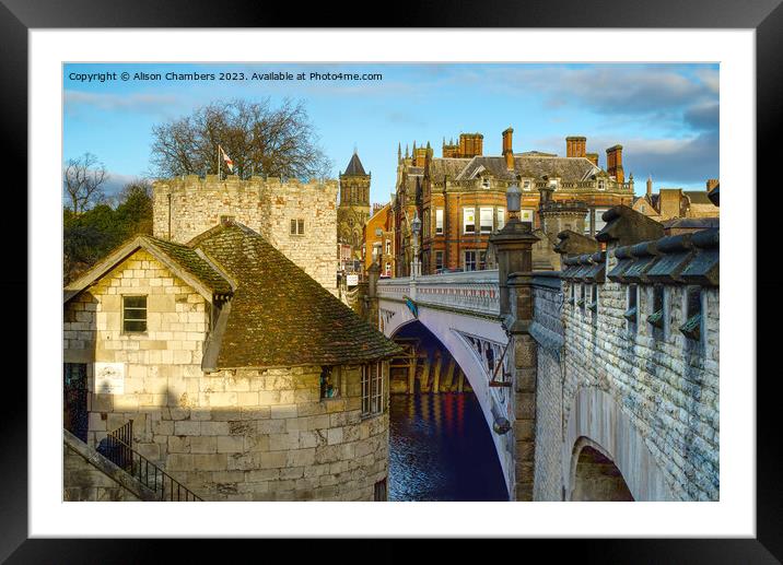 Lendal Bridge on River Ouse in York  Framed Mounted Print by Alison Chambers