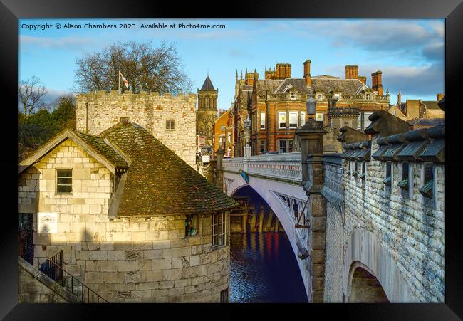 Lendal Bridge on River Ouse in York  Framed Print by Alison Chambers