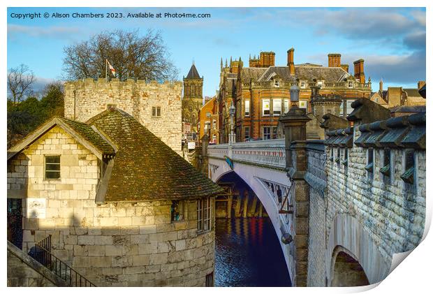 Lendal Bridge on River Ouse in York  Print by Alison Chambers
