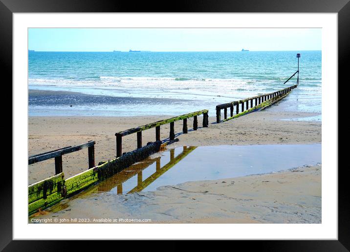 Dawn's Reflection at Shanklin Framed Mounted Print by john hill