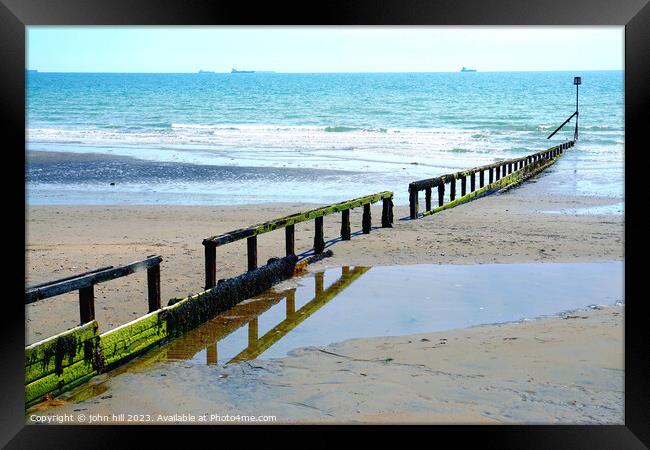 Dawn's Reflection at Shanklin Framed Print by john hill